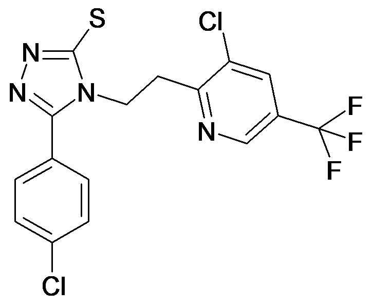 5-(4-Chloro-phenyl)-4-[2-(3-chloro-5-trifluoromethyl-pyridin-2-yl)-ethyl]-4H-[1,2,4]triazole-3-thiol