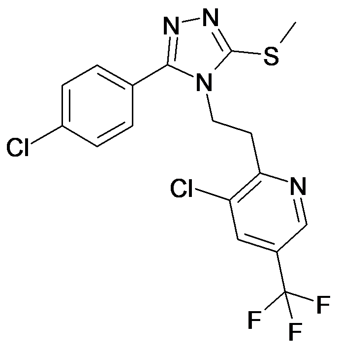 3-Chloro-2-{2-[3-(4-chloro-phenyl)-5-methylsulfanyl-[1,2,4]triazol-4-yl]-ethyl}-5-trifluoromethyl-pyridine