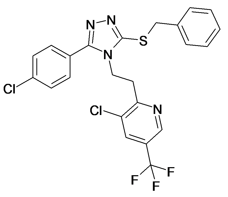 2-{2-[3-Benzylsulfanyl-5-(4-chloro-phenyl)-[1,2,4]triazol-4-yl]-ethyl}-3-chloro-5-trifluoromethyl-pyridine