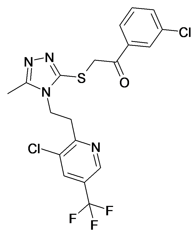 1-(3-Chloro-phenyl)-2-{4-[2-(3-chloro-5-trifluoromethyl-pyridin-2-yl)-ethyl]-5-methyl-4H-[1,2,4]triazol-3-ylsulfanyl}-ethanone
