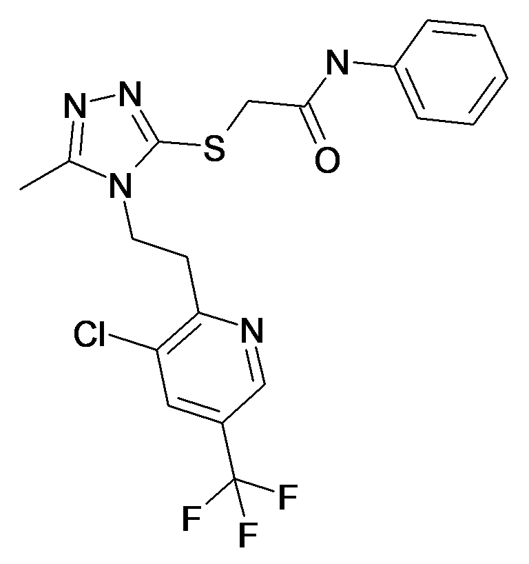 2-{4-[2-(3-Chloro-5-trifluoromethyl-pyridin-2-yl)-ethyl]-5-methyl-4H-[1,2,4]triazol-3-ylsulfanyl}-N-phenyl-acetamide