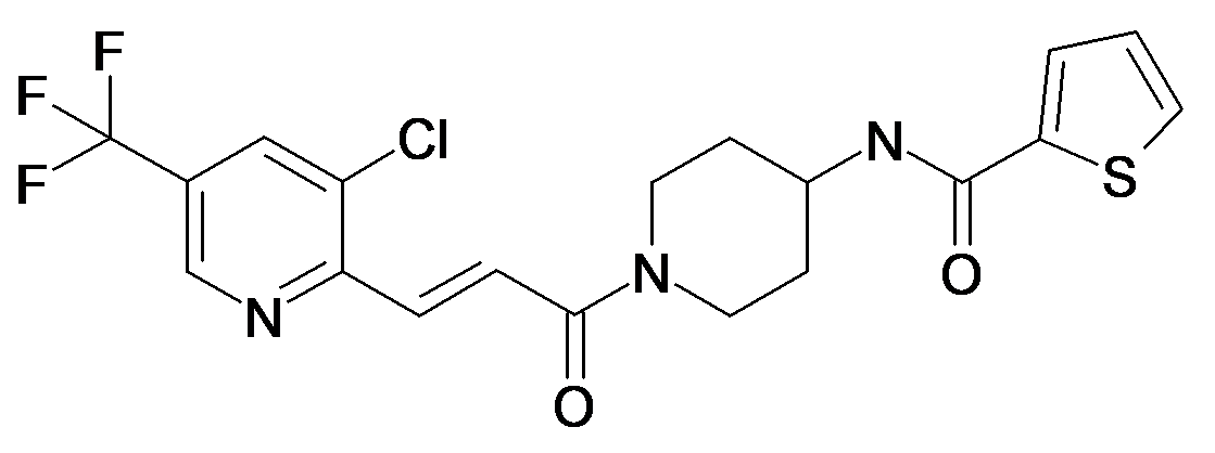 Thiophene-2-carboxylic acid {1-[(E)-3-(3-chloro-5-trifluoromethyl-pyridin-2-yl)-acryloyl]-piperidin-4-yl}-amide