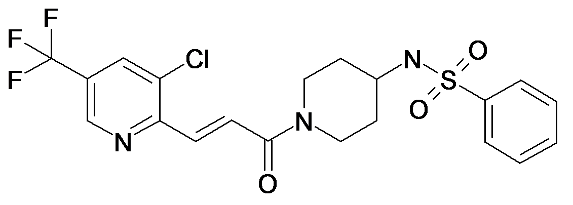 N-{1-[(E)-3-(3-Chloro-5-trifluoromethyl-pyridin-2-yl)-acryloyl]-piperidin-4-yl}-benzenesulfonamide