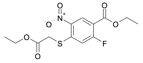 4-Ethoxycarbonylmethylsulfanyl-2-fluoro-5-nitro-benzoic acid ethyl ester