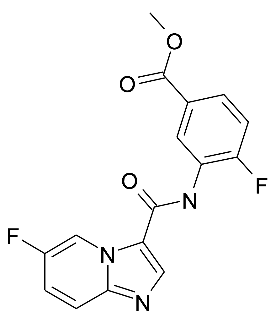 4-Fluoro-3-[(6-fluoro-imidazo[1,2-a]pyridine-3-carbonyl)-amino]-benzoic acid methyl ester