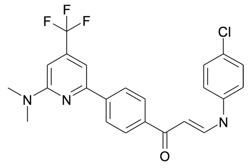 (E)-3-(4-Chloro-phenylamino)-1-[4-(6-dimethylamino-4-trifluoromethyl-pyridin-2-yl)-phenyl]-propenone