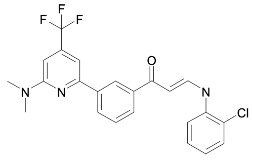 (E)-3-(2-Chloro-phenylamino)-1-[3-(6-dimethylamino-4-trifluoromethyl-pyridin-2-yl)-phenyl]-propenone
