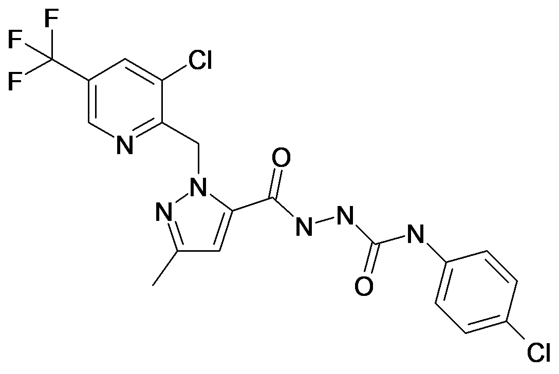 1-[2-(3-chloro-5-(trifluoromethyl)pyridin-2-ylmethyl)-5-methyl-2H-pyrazole-3-carboxy]-4-(4-chlorophenyl)semicarbazide