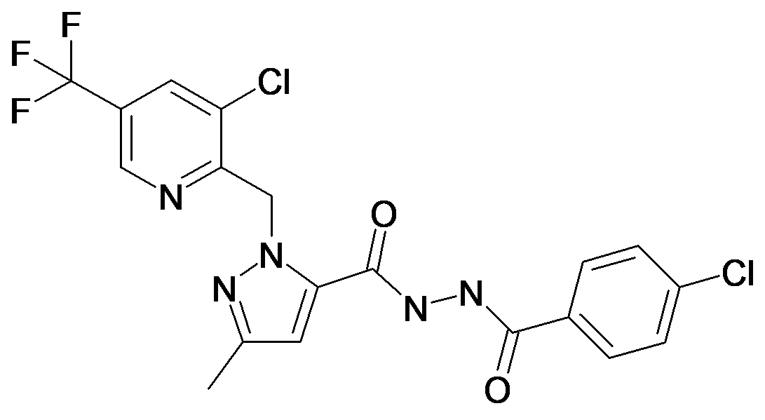 4-Chloro-benzoic acid N'-[2-(3-chloro-5-trifluoromethyl-pyridin-2-ylmethyl)-5-methyl-2H-pyrazole-3-carbonyl]-hydrazide