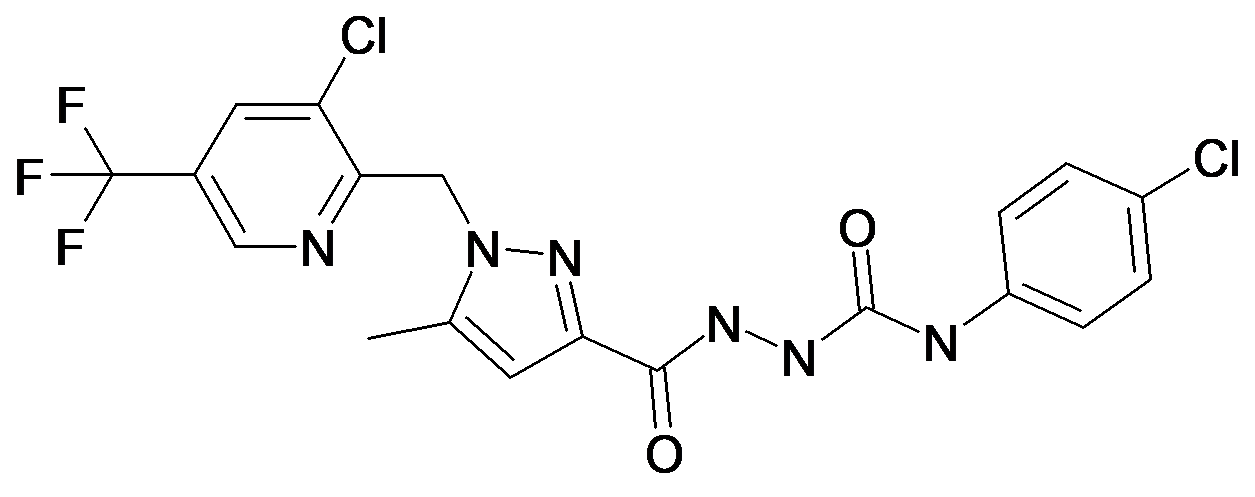 N-(4-chlorophenylcarbamoyl)-1-(3-Chloro-5-trifluoromethyl-pyridin-2-ylmethyl)-5-methyl-1H-pyrazole-3-carboxylic acid hydrazide