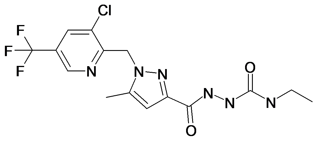 1-[2-(3-chloro-5-(trifluoromethyl)pyridin-2-ylmethyl)-5-methyl-1H-pyrazole-3-carboxy]-4-ethylsemicarbazide