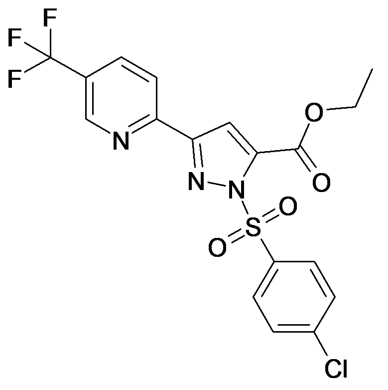 2-(4-Chloro-benzenesulfonyl)-5-(5-trifluoromethyl-pyridin-2-yl)-2H-pyrazole-3-carboxylic acid ethyl ester