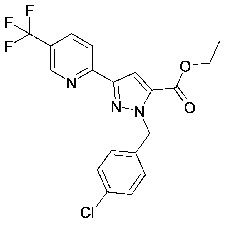 2-(4-Chloro-benzyl)-5-(5-trifluoromethyl-pyridin-2-yl)-2H-pyrazole-3-carboxylic acid ethyl ester