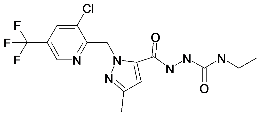 1-[2-(3-chloro-5-(trifluoromethyl)pyridin-2-ylmethyl)-3-methyl-1H-pyrazole-5-carboxy]-4-ethylsemicarbazide