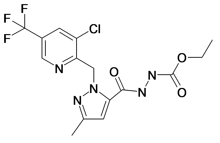 N'-[2-(3-Chloro-5-trifluoromethyl-pyridin-2-ylmethyl)-5-methyl-2H-pyrazole-3-carbonyl]-hydrazinecarboxylic acid ethyl ester