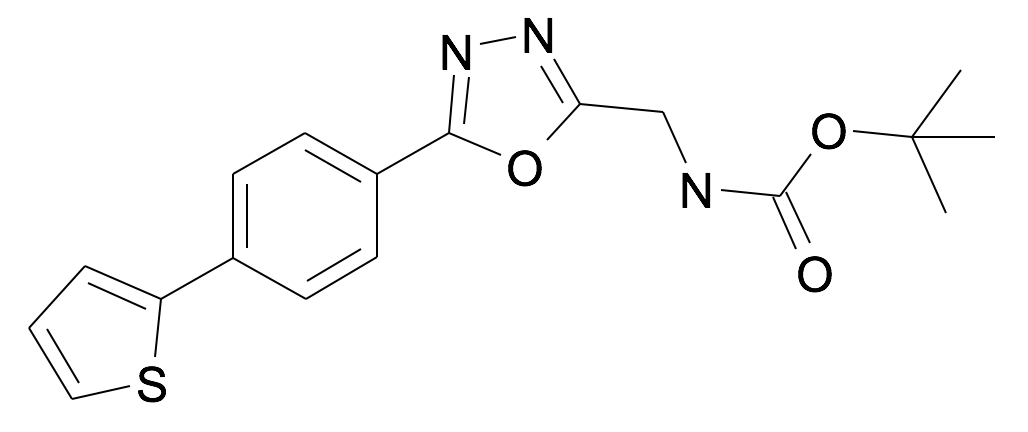 [5-(4-Thiophen-2-yl-phenyl)-[1,3,4]oxadiazol-2-ylmethyl]-carbamic acid tert-butyl ester