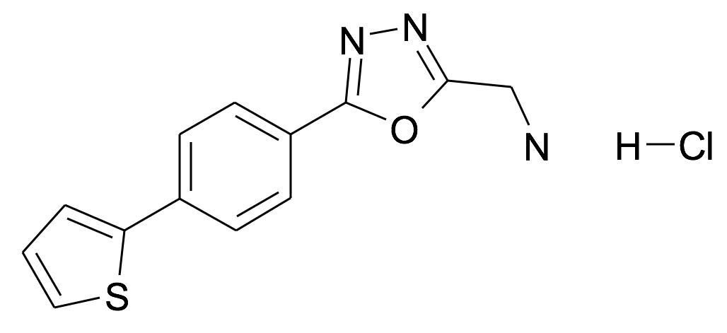 C-[5-(4-Thiophen-2-yl-phenyl)-[1,3,4]oxadiazol-2-yl]-methylamine; hydrochloride