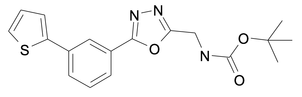 [5-(3-Thiophen-2-yl-phenyl)-[1,3,4]oxadiazol-2-ylmethyl]-carbamic acid tert-butyl ester