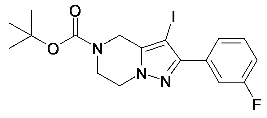 2-(3-Fluoro-phenyl)-3-iodo-6,7-dihydro-4H-pyrazolo[1,5-a]pyrazine-5-carboxylic acid tert-butyl ester