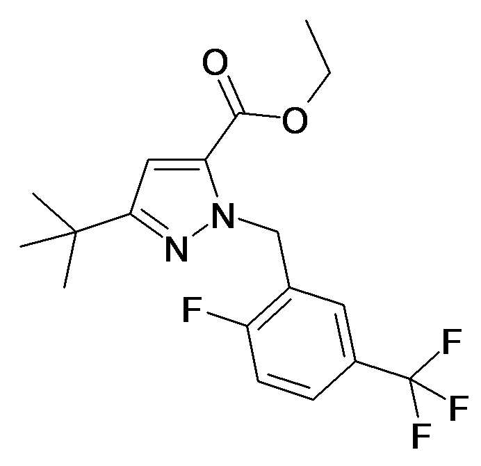 5-tert-Butyl-2-(2-fluoro-5-trifluoromethyl-benzyl)-2H-pyrazole-3-carboxylic acid ethyl ester