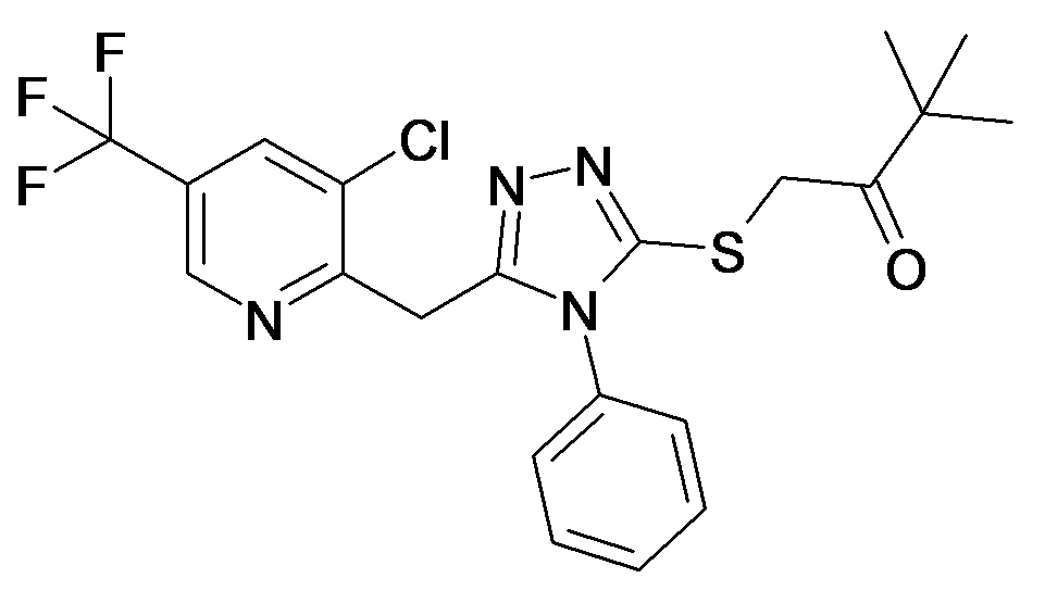 1-[5-(3-Chloro-5-trifluoromethyl-pyridin-2-ylmethyl)-4-phenyl-4H-[1,2,4]triazol-3-ylsulfanyl]-3,3-dimethyl-butan-2-one