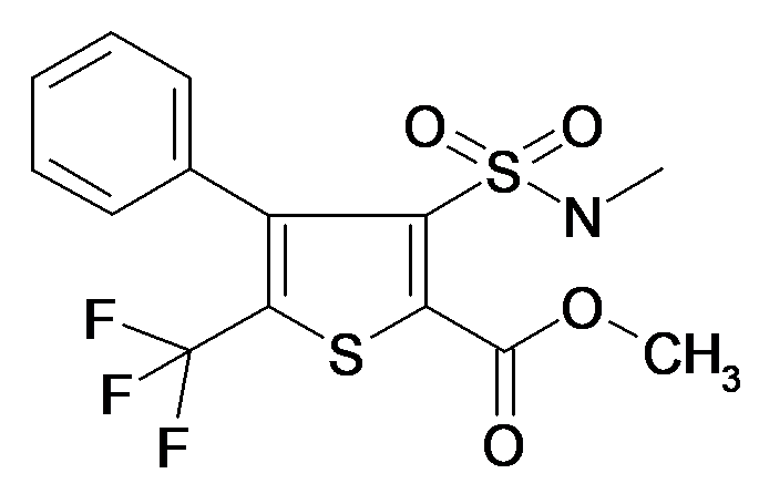 3-Methylsulfamoyl-4-phenyl-5-trifluoromethyl-thiophene-2-carboxylic acid methyl ester