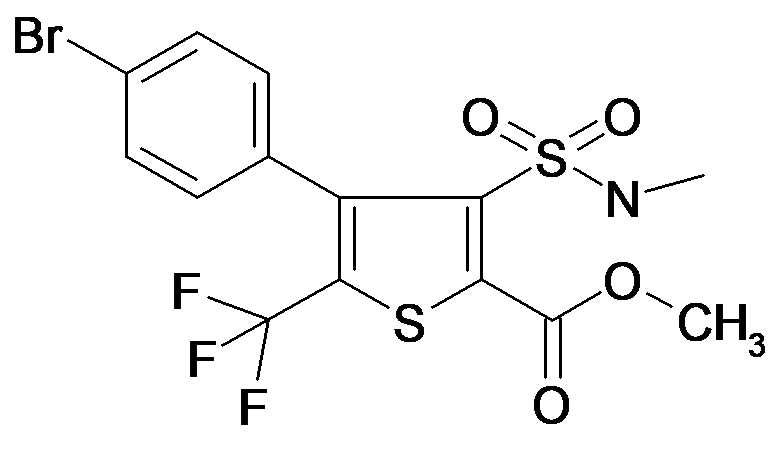 4-(4-Bromo-phenyl)-3-methylsulfamoyl-5-trifluoromethyl-thiophene-2-carboxylic acid methyl ester