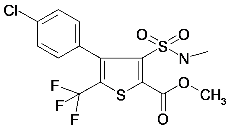 4-(4-Chloro-phenyl)-3-methylsulfamoyl-5-trifluoromethyl-thiophene-2-carboxylic acid methyl ester