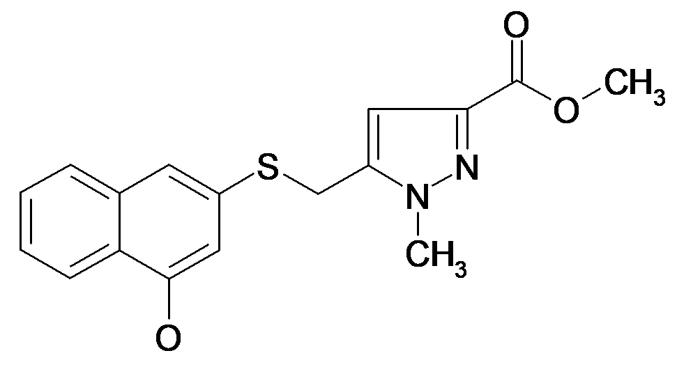 5-(4-Hydroxy-naphthalen-2-ylsulfanylmethyl)-1-methyl-1H-pyrazole-3-carboxylic acid methyl ester