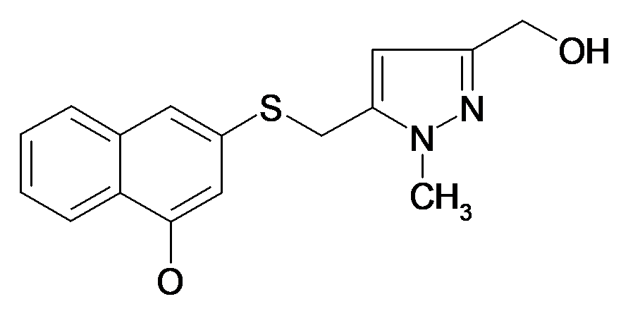 3-(5-Hydroxymethyl-2-methyl-2H-pyrazol-3-ylmethylsulfanyl)-naphthalen-1-ol