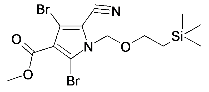 2,4-Dibromo-5-cyano-1-(2-trimethylsilanyl-ethoxymethyl)-1H-pyrrole-3-carboxylic acid methyl ester