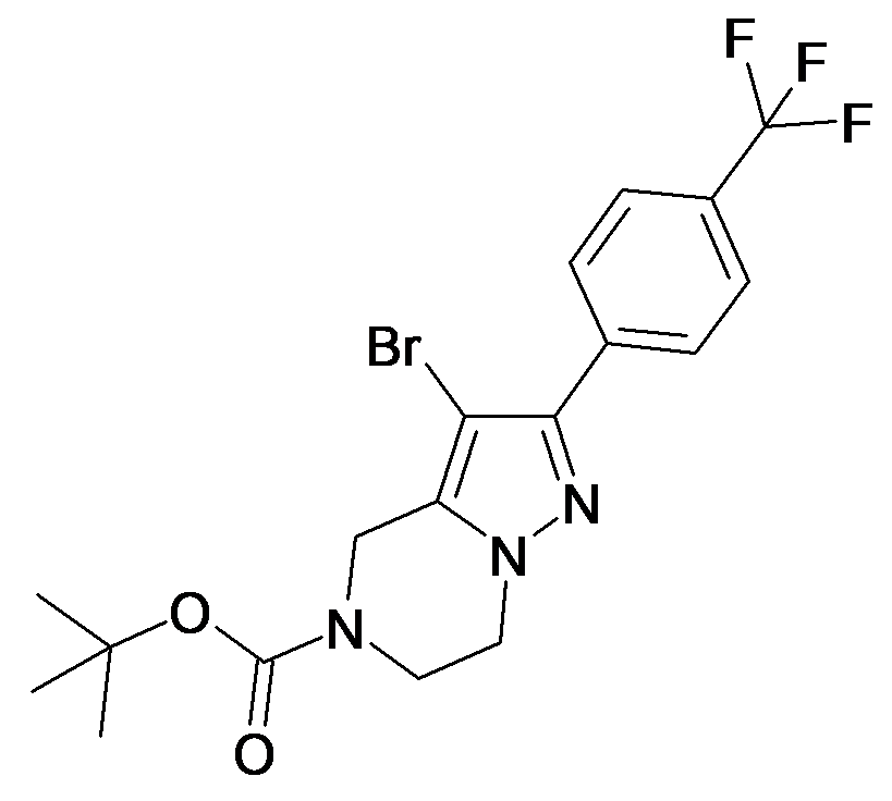 3-Bromo-2-(4-trifluoromethyl-phenyl)-6,7-dihydro-4H-pyrazolo[1,5-a]pyrazine-5-carboxylic acid tert-butyl ester