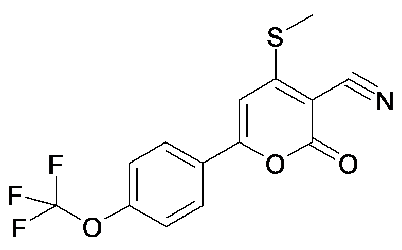 4-Methylsulfanyl-2-oxo-6-(4-trifluoromethoxy-phenyl)-2H-pyran-3-carbonitrile