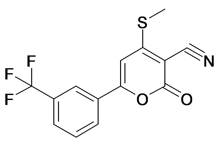 4-Methylsulfanyl-2-oxo-6-(3-trifluoromethyl-phenyl)-2H-pyran-3-carbonitrile