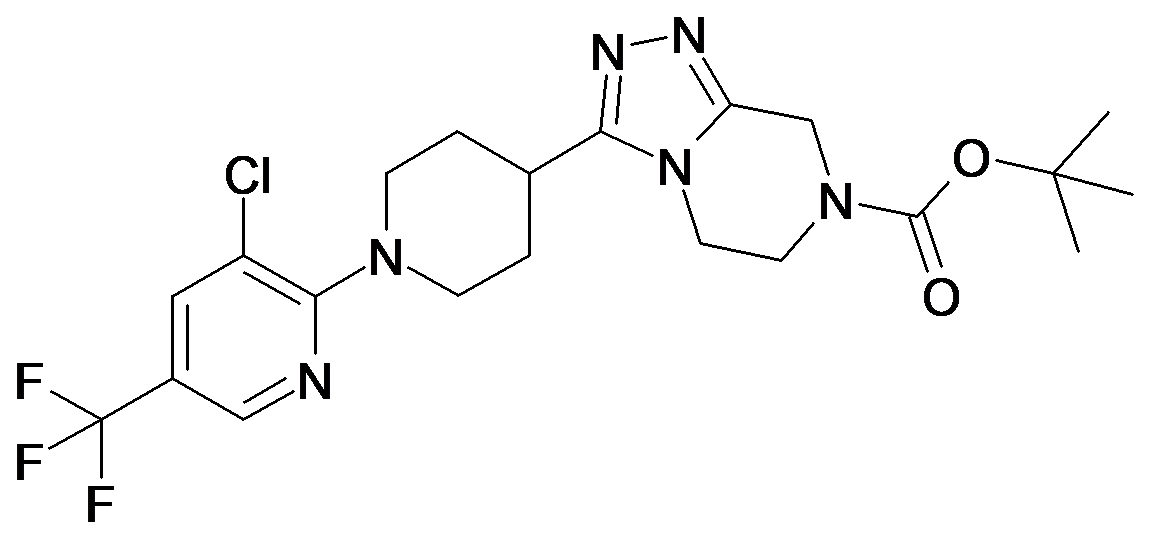 3-(3'-Chloro-5'-trifluoromethyl-3,4,5,6-tetrahydro-2H-[1,2']bipyridinyl-4-yl)-5,6-dihydro-8H-[1,2,4]triazolo[4,3-a]pyrazine-7-carboxylic acid tert-butyl ester