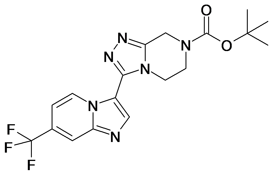3-(7-Trifluoromethyl-imidazo[1,2-a]pyridin-3-yl)-5,6-dihydro-8H-[1,2,4]triazolo[4,3-a]pyrazine-7-carboxylic acid tert-butyl ester