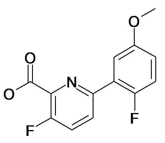 3-Fluoro-6-(2-fluoro-5-methoxy-phenyl)-pyridine-2-carboxylic acid