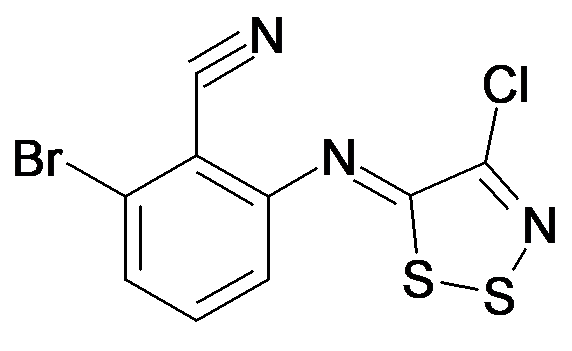 2-Bromo-6-[4-chloro-[1,2,3]dithiazol-(5Z)-ylideneamino]-benzonitrile