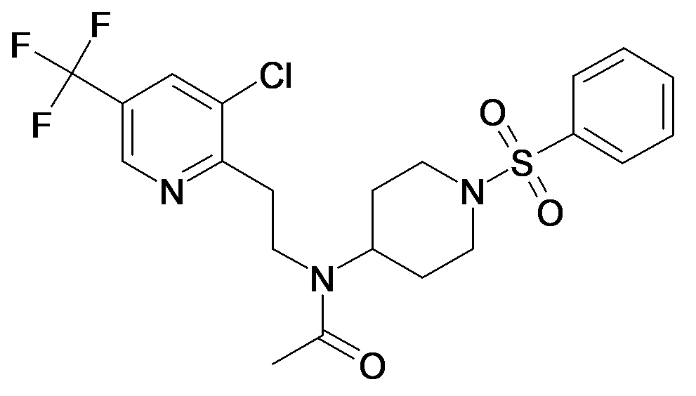 N-(1-Benzenesulfonyl-piperidin-4-yl)-N-[2-(3-chloro-5-trifluoromethyl-pyridin-2-yl)-ethyl]-acetamide