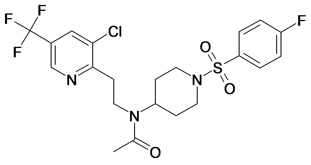 N-[2-(3-Chloro-5-trifluoromethyl-pyridin-2-yl)-ethyl]-N-[1-(4-fluoro-benzenesulfonyl)-piperidin-4-yl]-acetamide