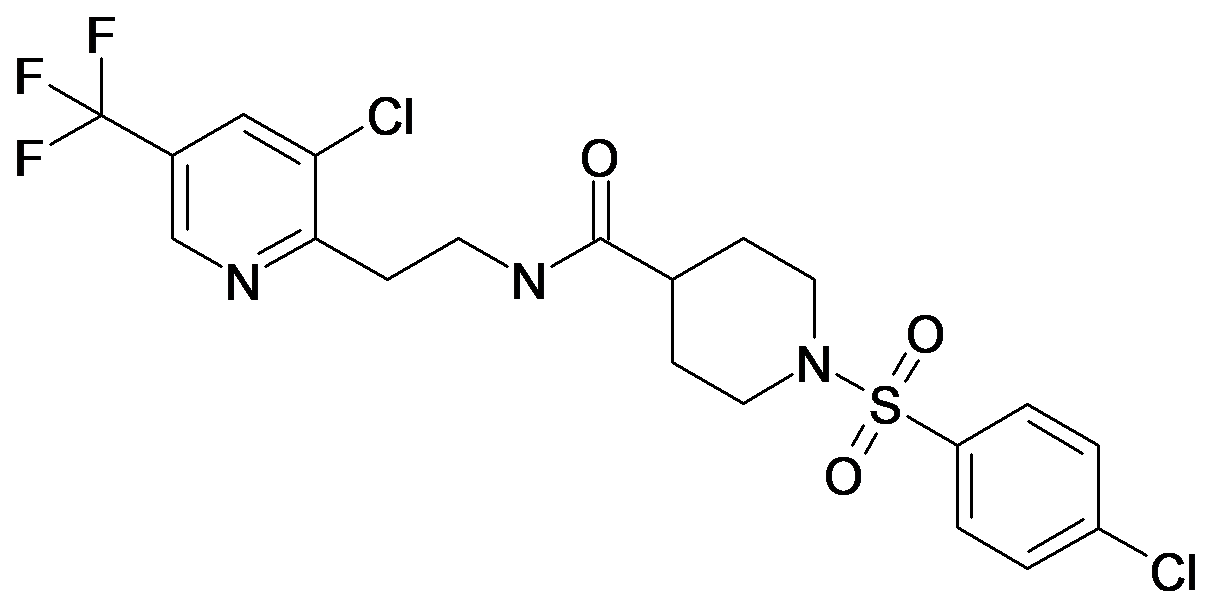 1-(4-Chloro-benzenesulfonyl)-piperidine-4-carboxylic acid [2-(3-chloro-5-trifluoromethyl-pyridin-2-yl)-ethyl]-amide