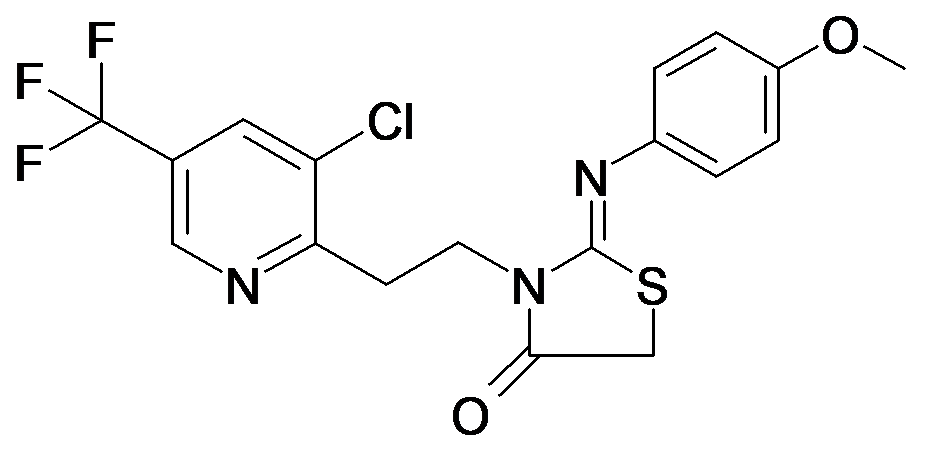 3-[2-(3-Chloro-5-trifluoromethyl-pyridin-2-yl)-ethyl]-2-[(Z)-4-methoxy-phenylimino]-thiazolidin-4-one