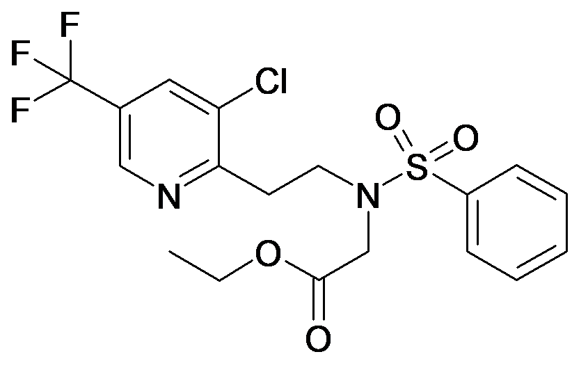 {Benzenesulfonyl-[2-(3-chloro-5-trifluoromethyl-pyridin-2-yl)-ethyl]-amino}-acetic acid ethyl ester