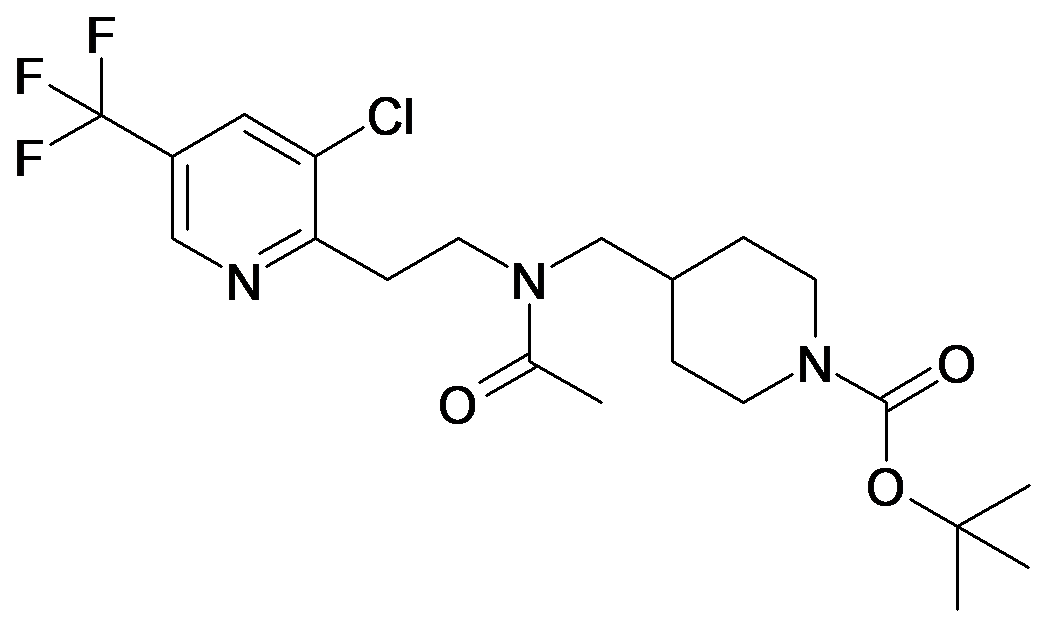 4-({Acetyl-[2-(3-chloro-5-trifluoromethyl-pyridin-2-yl)-ethyl]-amino}-methyl)-piperidine-1-carboxylic acid tert-butyl ester