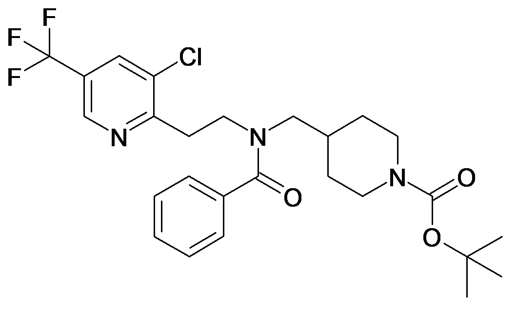 4-({Benzoyl-[2-(3-chloro-5-trifluoromethyl-pyridin-2-yl)-ethyl]-amino}-methyl)-piperidine-1-carboxylic acid tert-butyl ester