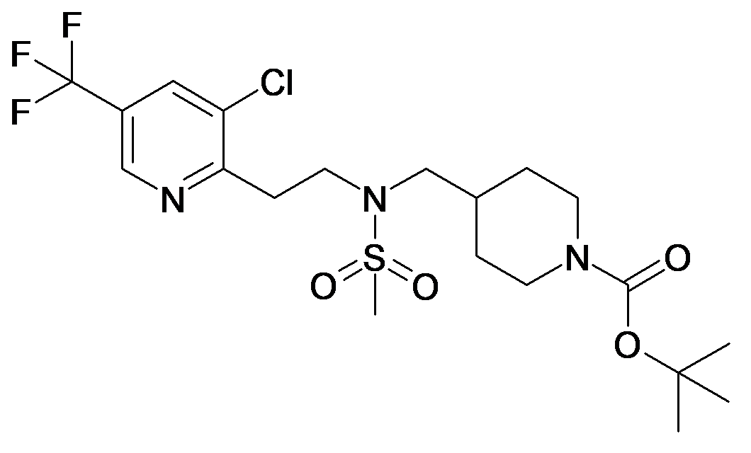 4-({[2-(3-Chloro-5-trifluoromethyl-pyridin-2-yl)-ethyl]-methanesulfonyl-amino}-methyl)-piperidine-1-carboxylic acid tert-butyl ester