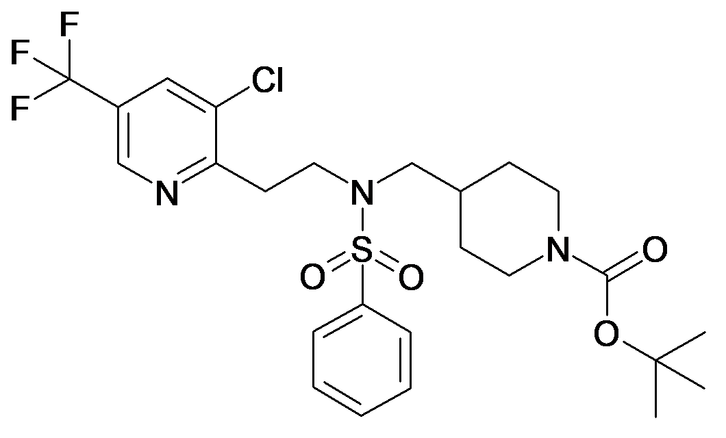 4-({Benzenesulfonyl-[2-(3-chloro-5-trifluoromethyl-pyridin-2-yl)-ethyl]-amino}-methyl)-piperidine-1-carboxylic acid tert-butyl ester