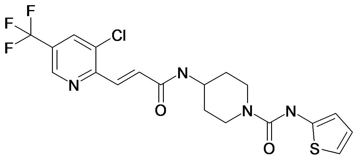 4-[(E)-3-(3-Chloro-5-trifluoromethyl-pyridin-2-yl)-acryloylamino]-piperidine-1-carboxylic acid thiophen-2-ylamide
