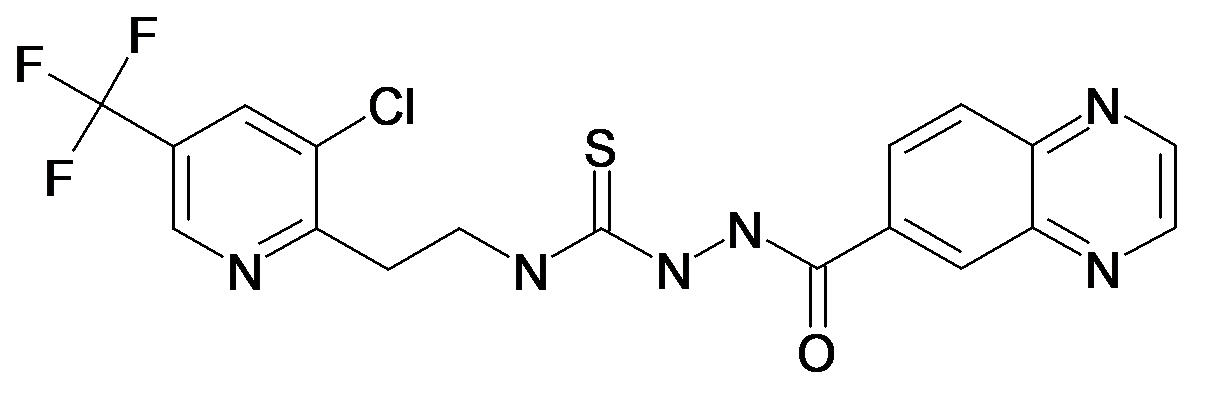  6-[({2-[3-chloro-5-(trifluoromethyl)pyridin-2-yl]ethylaminocarbamthioyl}amino)methanoyl]quinoxaline