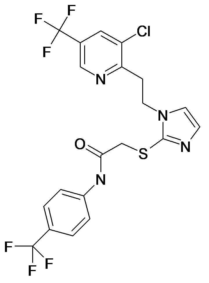 2-{1-[2-(3-Chloro-5-trifluoromethyl-pyridin-2-yl)-ethyl]-1H-imidazol-2-ylsulfanyl}-N-(4-trifluoromethyl-phenyl)-acetamide
